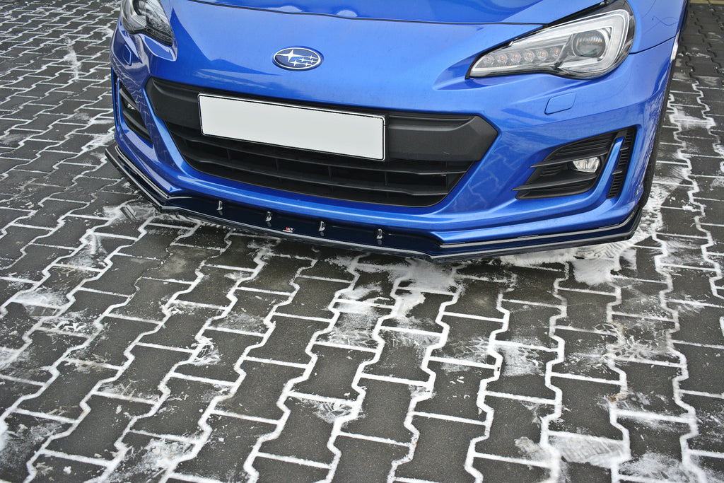 Maxton Design Street+ Spoilerlippe Front Ansatz V.1 passend für Subaru BRZ Mk1 Facelift schwarz Hochglanz