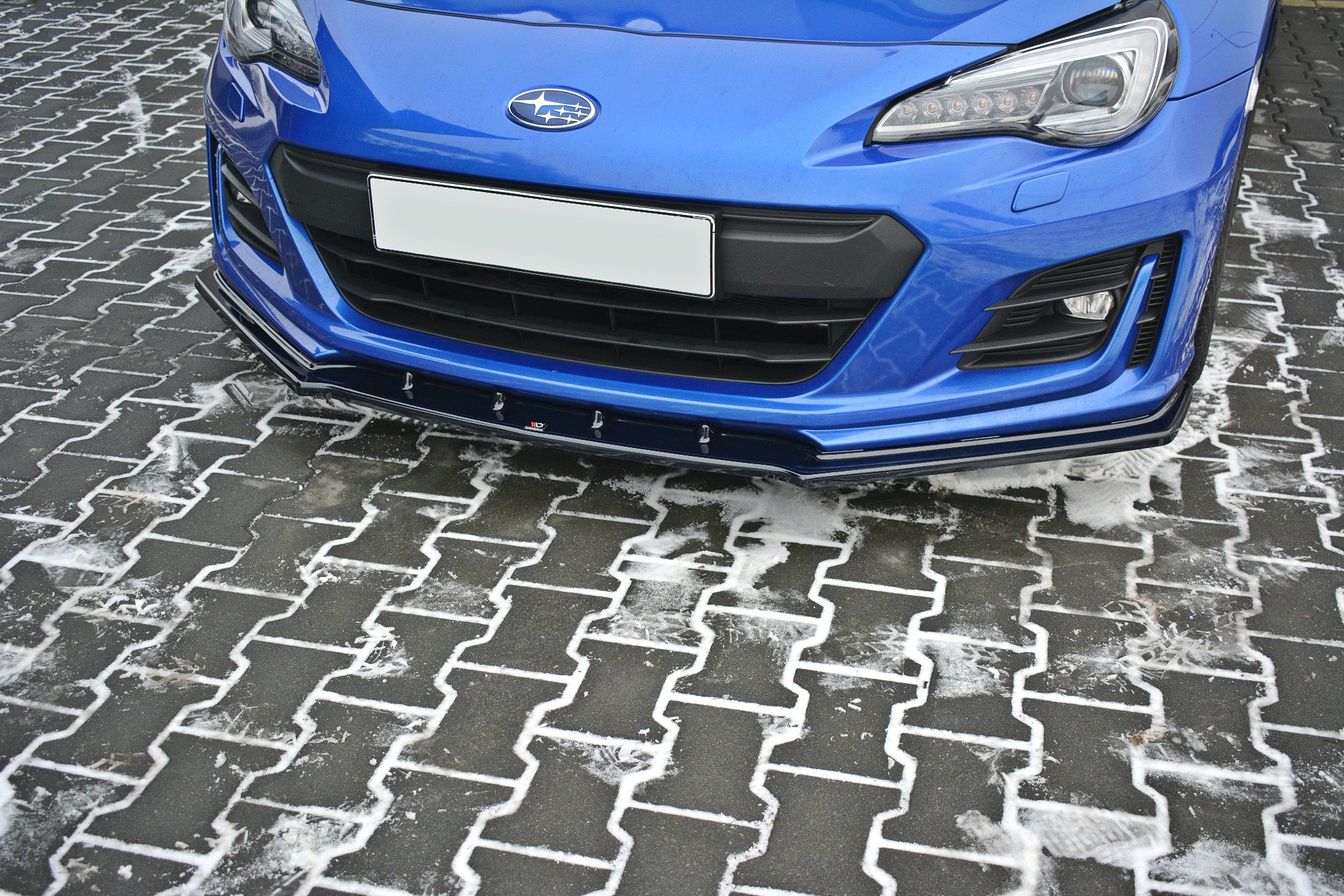 Maxton Design Street+ Spoilerlippe Front Ansatz V.1 passend für Subaru BRZ Mk1 Facelift schwarz Hochglanz