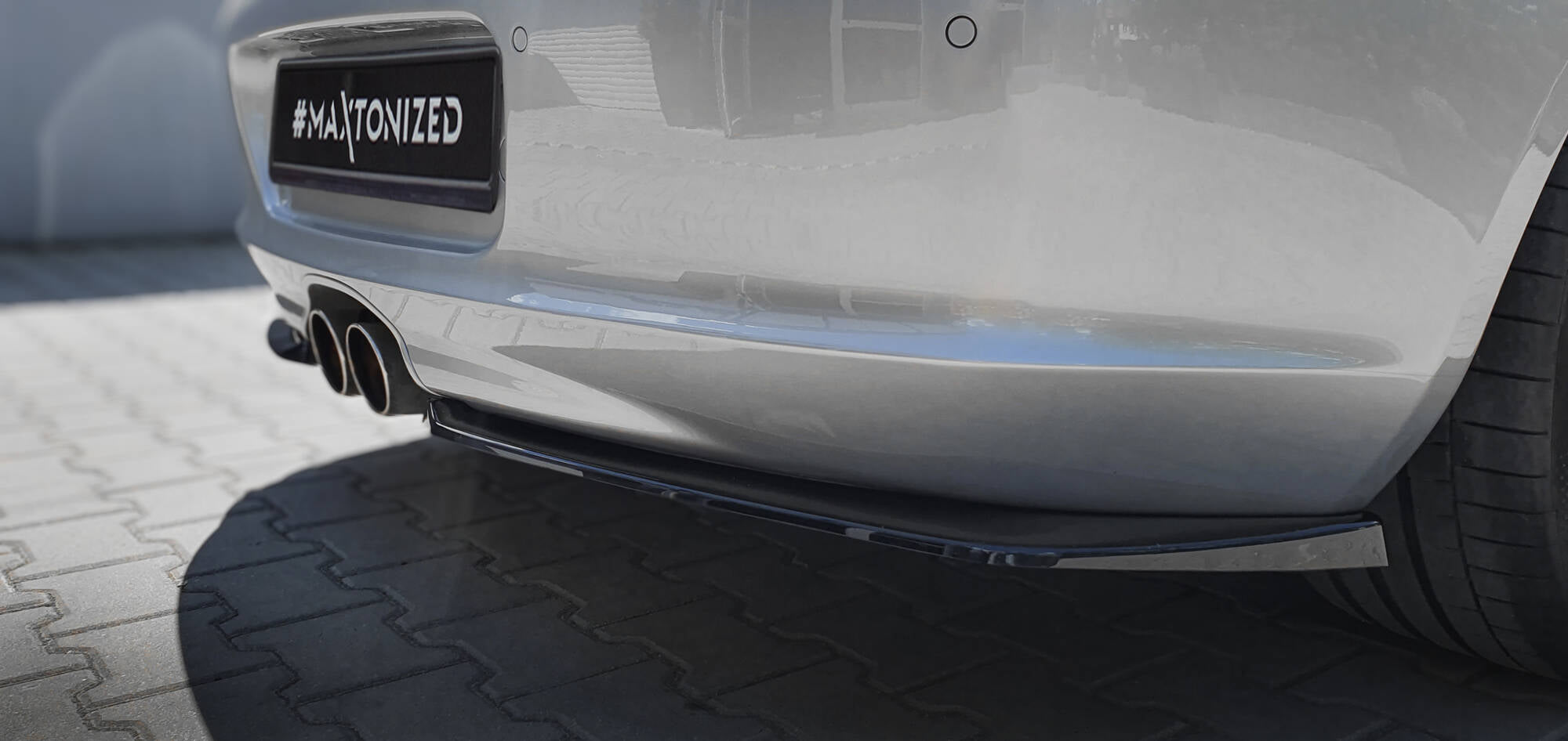 Maxton Design Heck Ansatz Flaps Diffusor passend für Porsche Boxster 987 schwarz Hochglanz