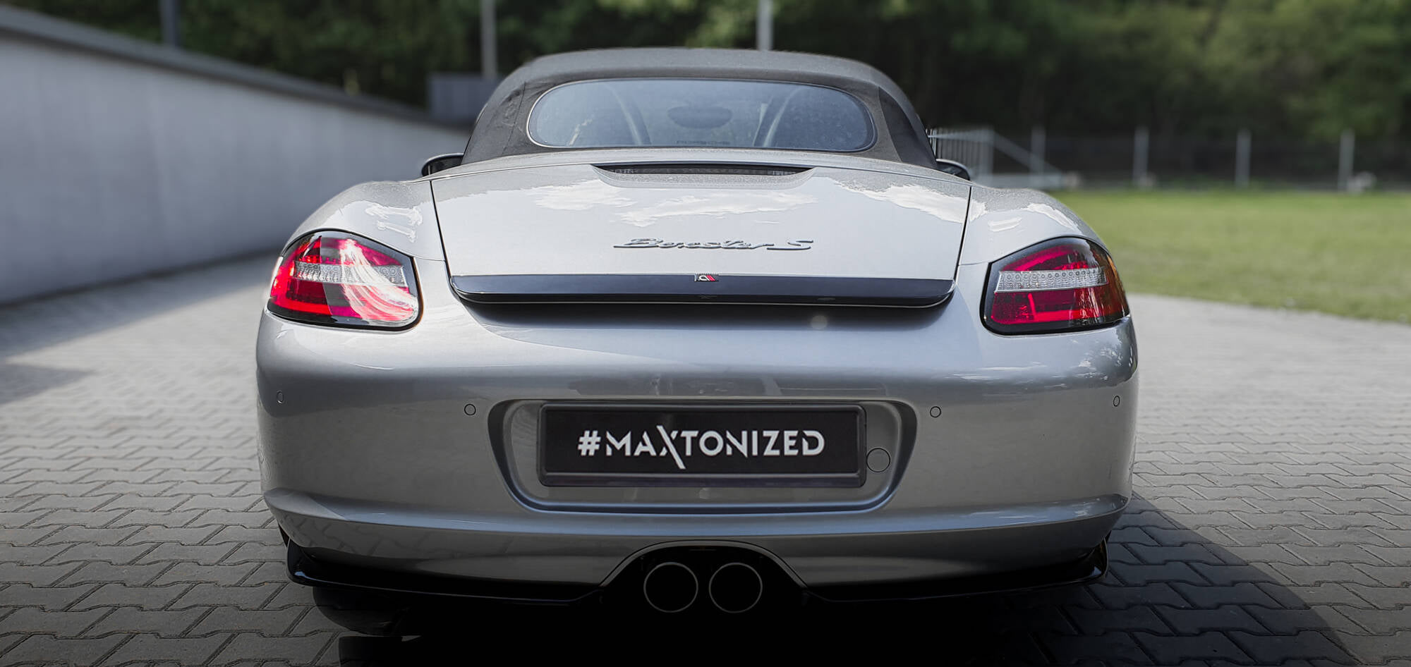 Maxton Design Spoiler CAP passend für Porsche Boxster 987 schwarz Hochglanz