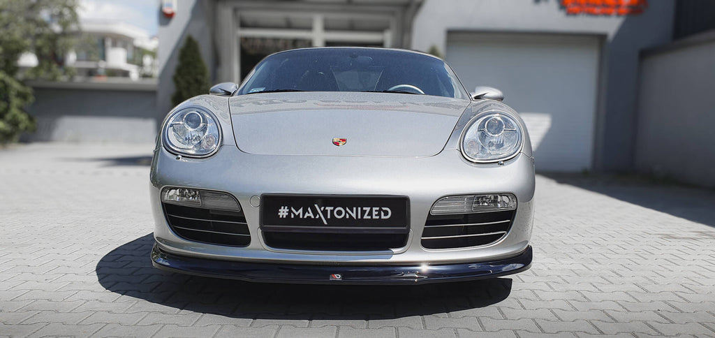 Maxton Design Street+ Spoilerlippe Front Ansatz passend für Porsche Boxster 987 schwarz Hochglanz