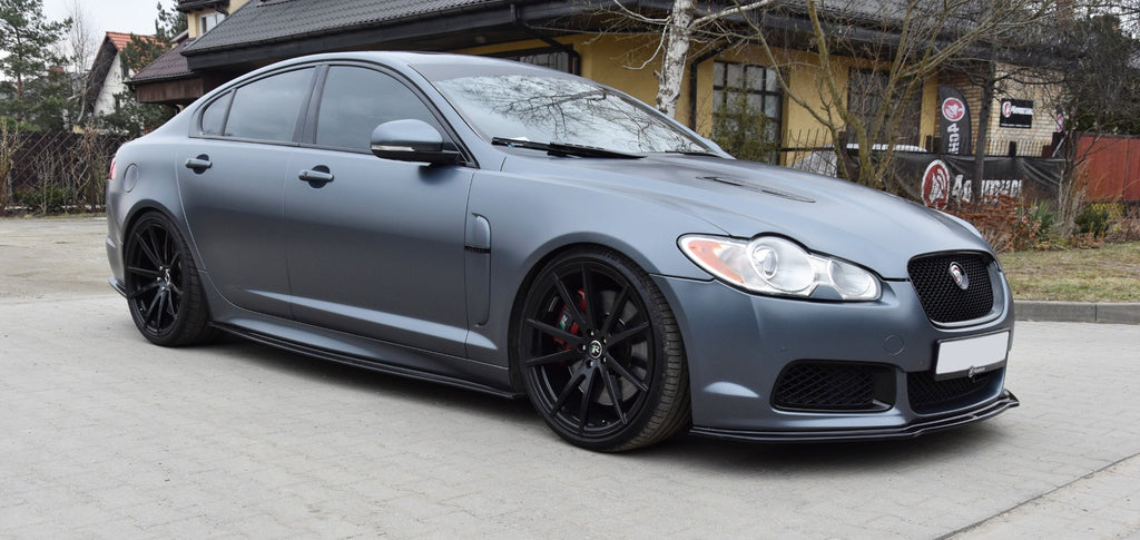 Maxton Design Street+ Spoilerlippe Front Ansatz V.1 passend für JAGUAR XF- R schwarz Hochglanz