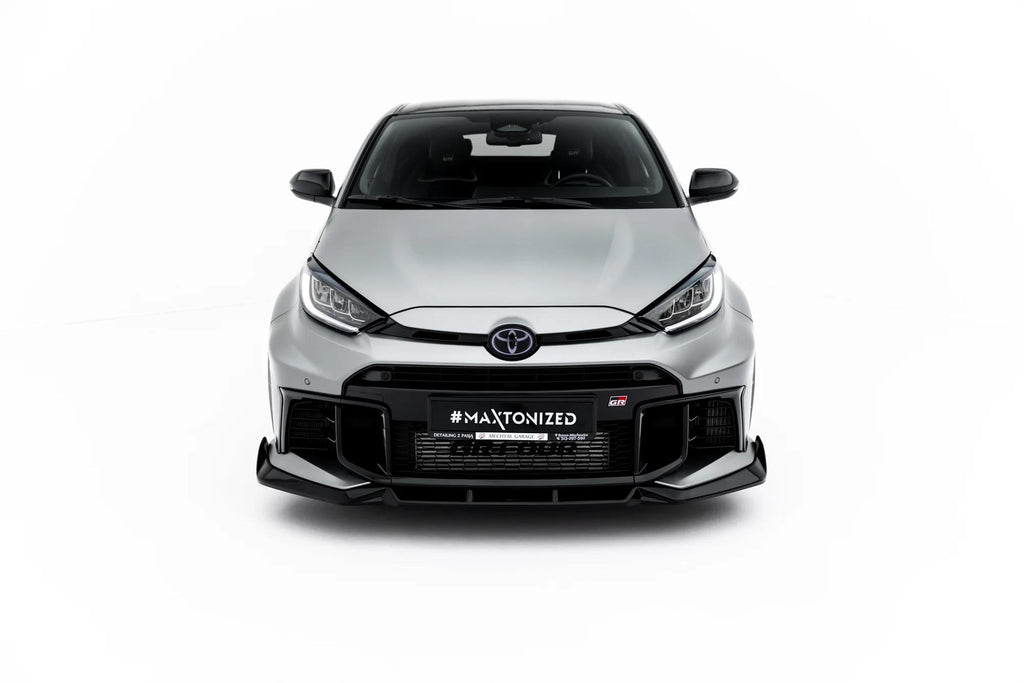 Maxton Design Street+ Spoilerlippe Front Ansatz V.2 passend für Toyota GR Yaris Mk4 Facelift schwarz Hochglanz
