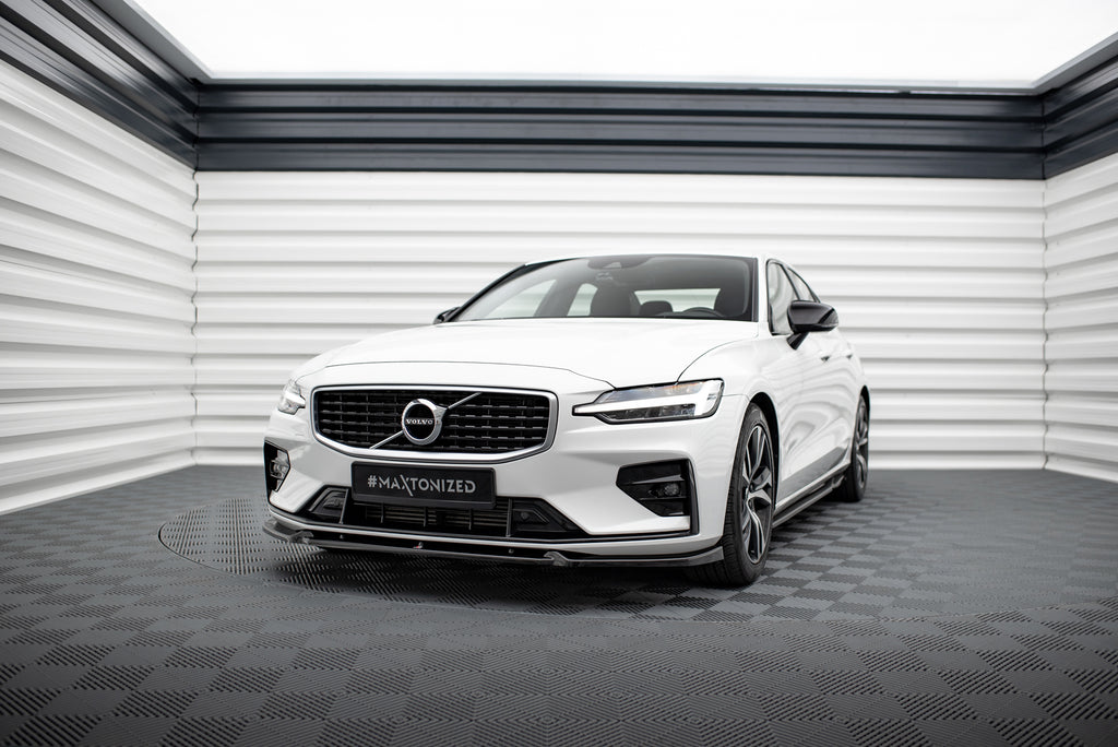 Maxton Design Street+ Spoilerlippe Front Ansatz V.1 passend für Volvo S60/V60 R-Design Mk3 schwarz Hochglanz