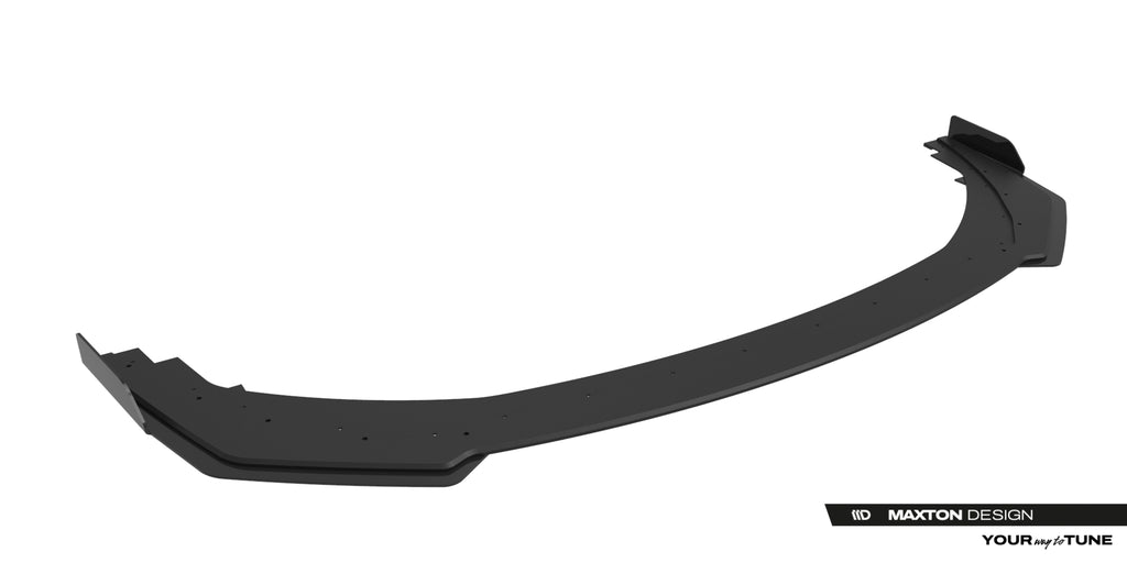 Maxton Design Street Pro Street+ Spoilerlippe Front Ansatz + Flaps passend für Ford Mustang Dark Horse Mk7 schwarz Hochglanz