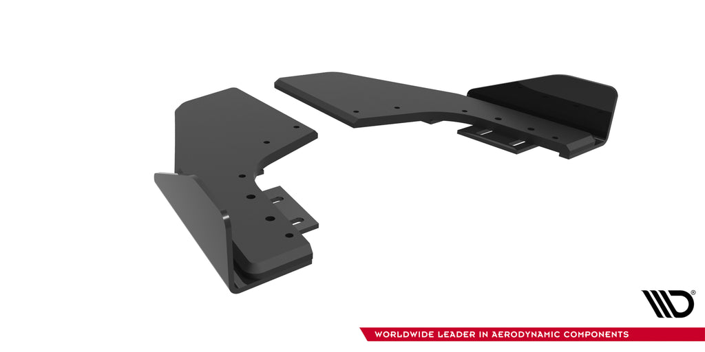 Maxton Design Street Pro Heck Ansatz Flaps Diffusor V.2 + Flaps V.2 passend für VW Golf R Hatchback Mk8 / Mk8 Facelift schwarz Hochglanz
