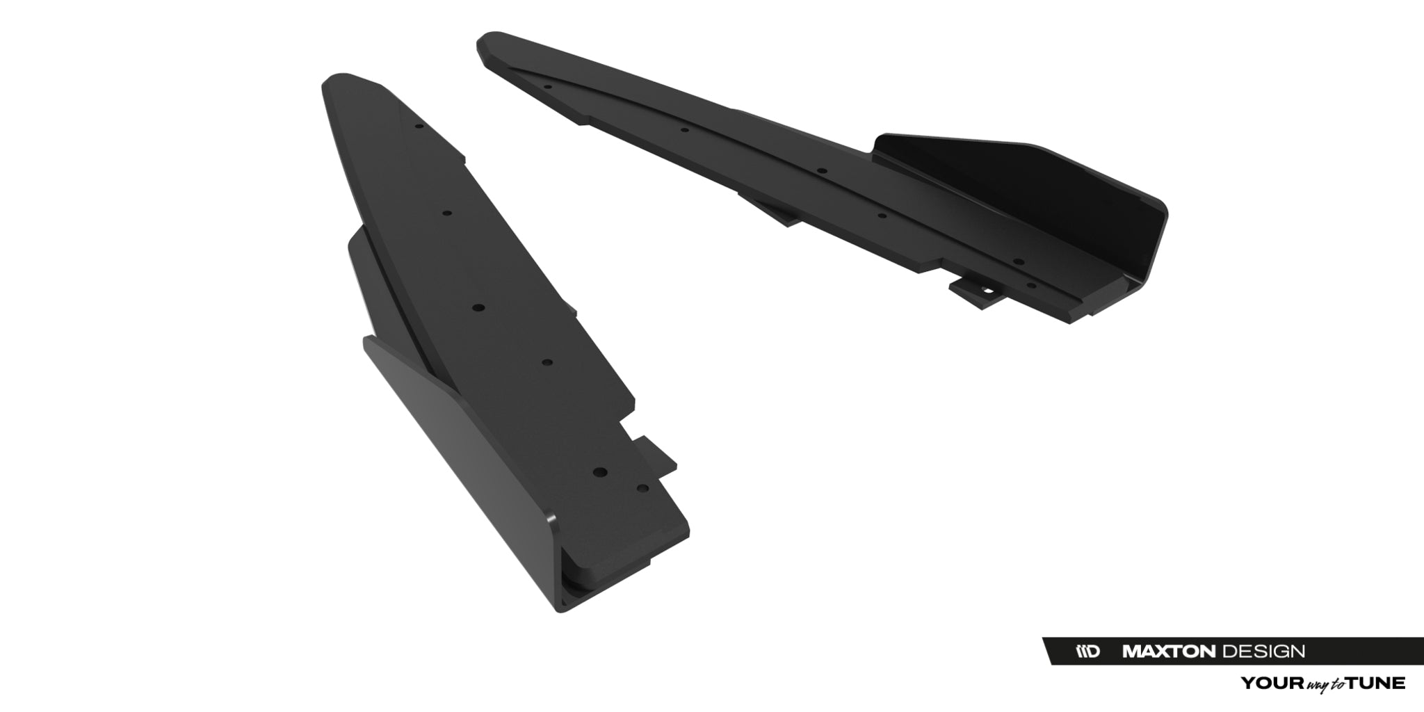 Maxton Design Street Pro Heck Ansatz Flaps Diffusor + Flaps passend für Ford Mustang Dark Horse Mk7 schwarz Hochglanz