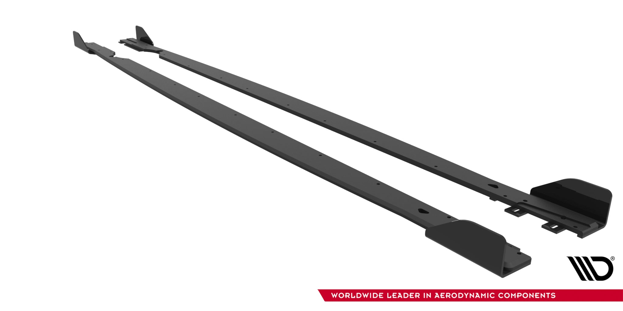 Maxton Design Street Pro Street+ Seitenschweller Leisten + Flaps passend für VW Golf R Hatchback Mk8 / Mk8 Facelift schwarz Hochglanz