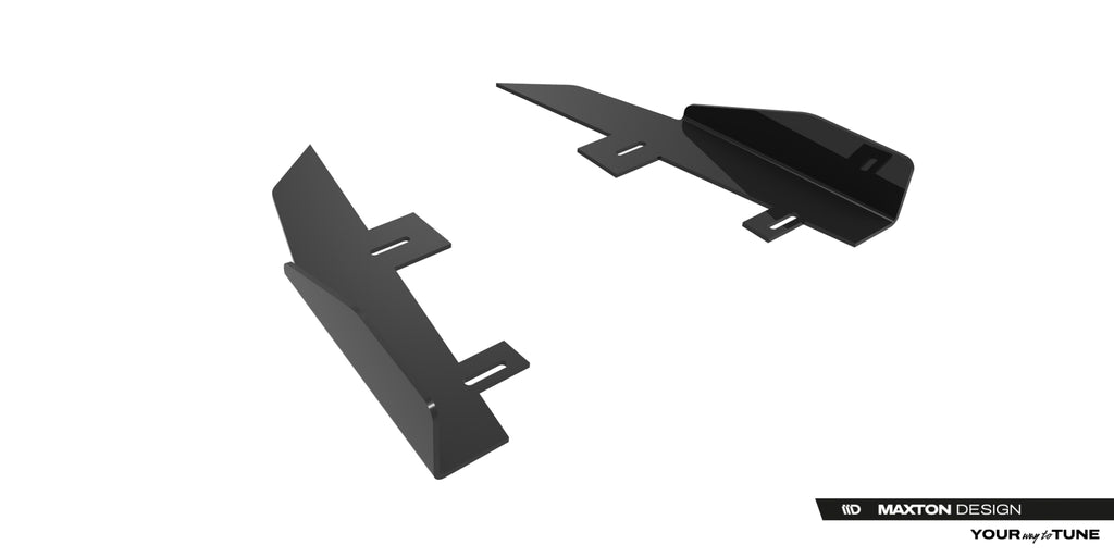 Maxton Design Hintere Seiten Flaps passend für Ford Mustang Dark Horse Mk7 schwarz Hochglanz