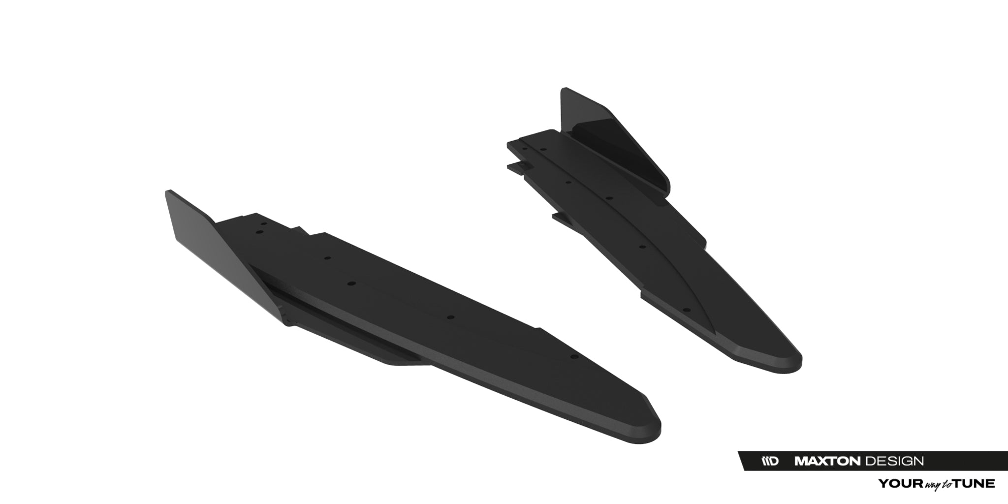 Maxton Design Street Pro Heck Ansatz Flaps Diffusor + Flaps passend für Ford Mustang Dark Horse Mk7 schwarz Hochglanz