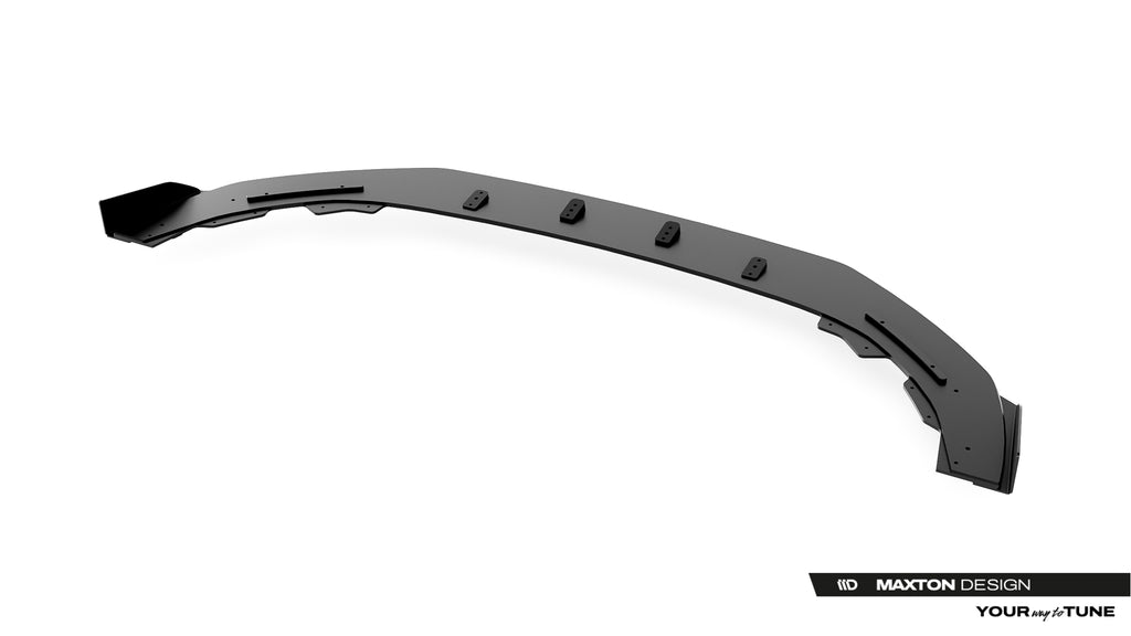 Maxton Design Street Pro Street+ Spoilerlippe Front Ansatz + Flaps passend für Cupra Leon ST / Hatchback Mk1 Facelift schwarz Hochglanz