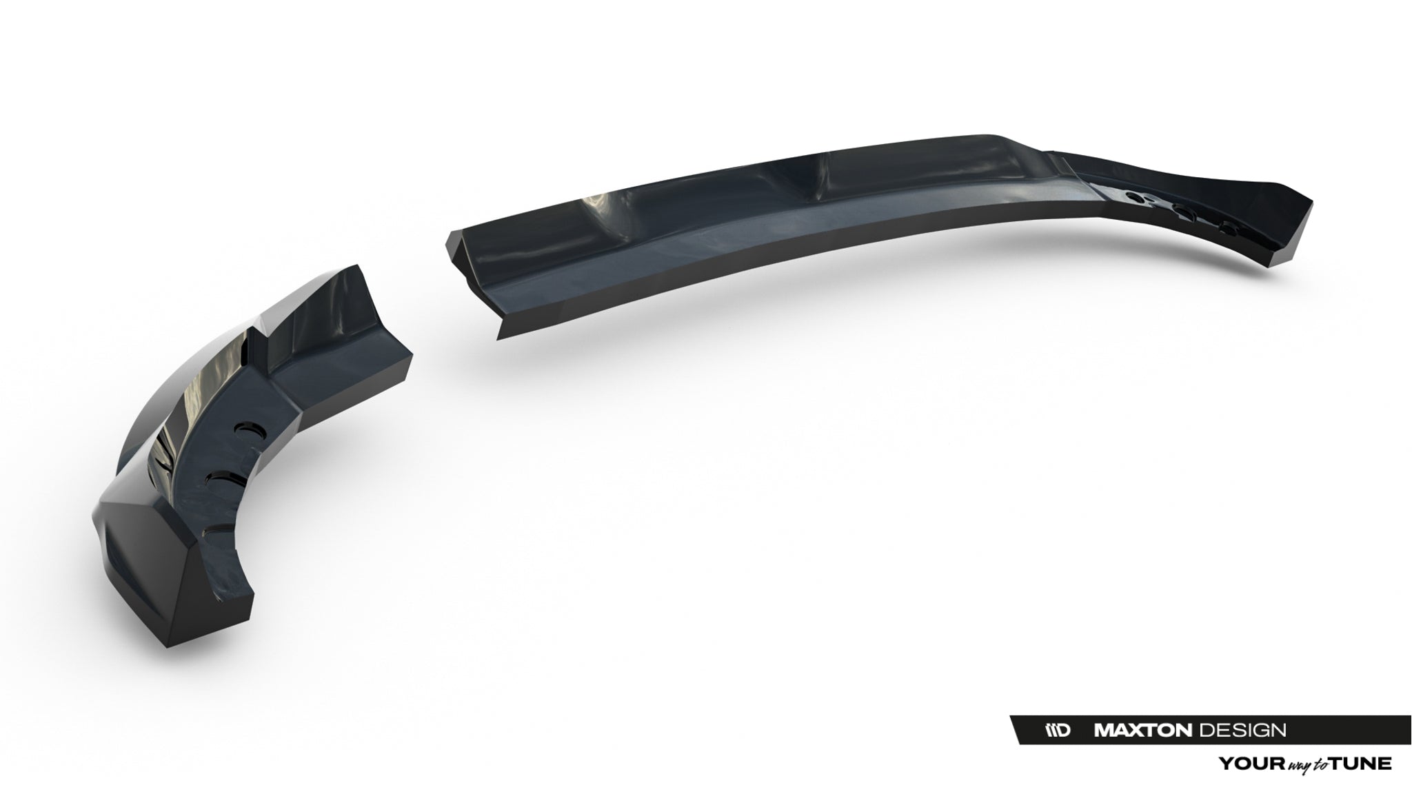 Maxton Design Street+ Mittlerer Diffusor RACE passend für Opel Corsa F Facelift (Mk6 Facelift) schwarz Hochglanz
