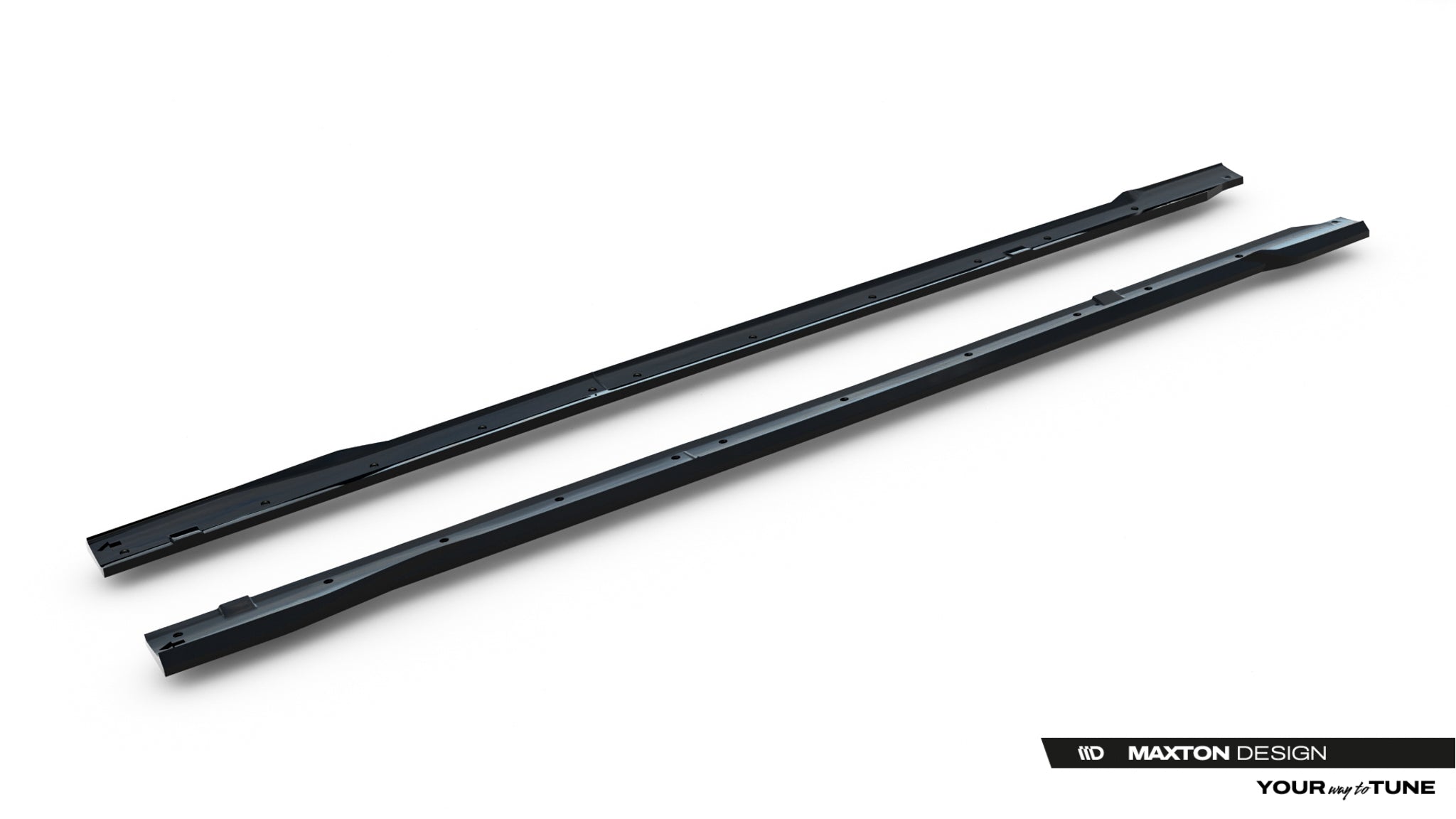Maxton Design Street+ Seitenschweller Leisten Passend für Ford Transit Custom Msrt Mk2 Schwarz Hochglanz