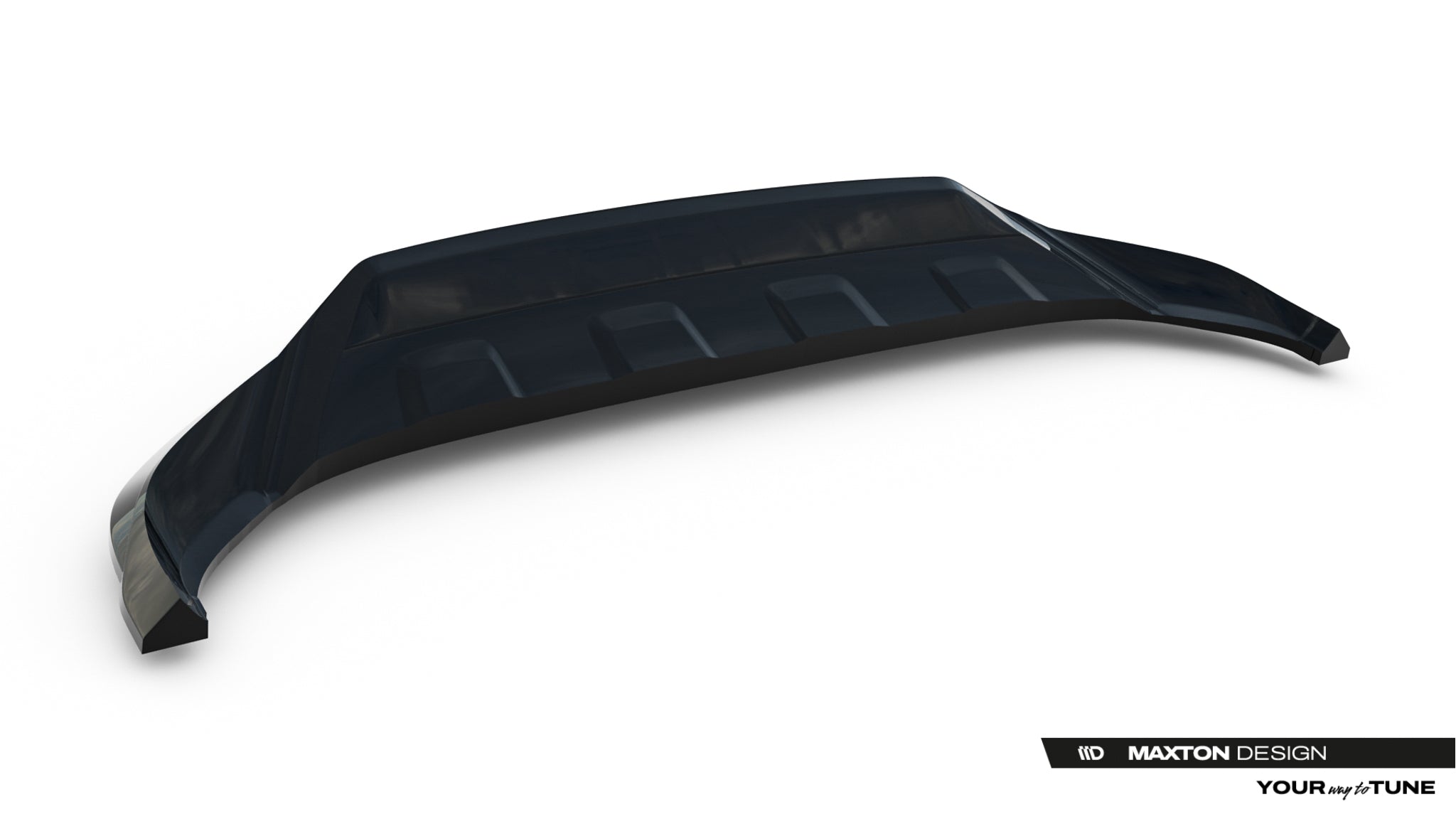 Maxton Design Street+ Spoilerlippe Front Ansatz passend für VW Touareg R-Line Mk3 Facelift schwarz Hochglanz