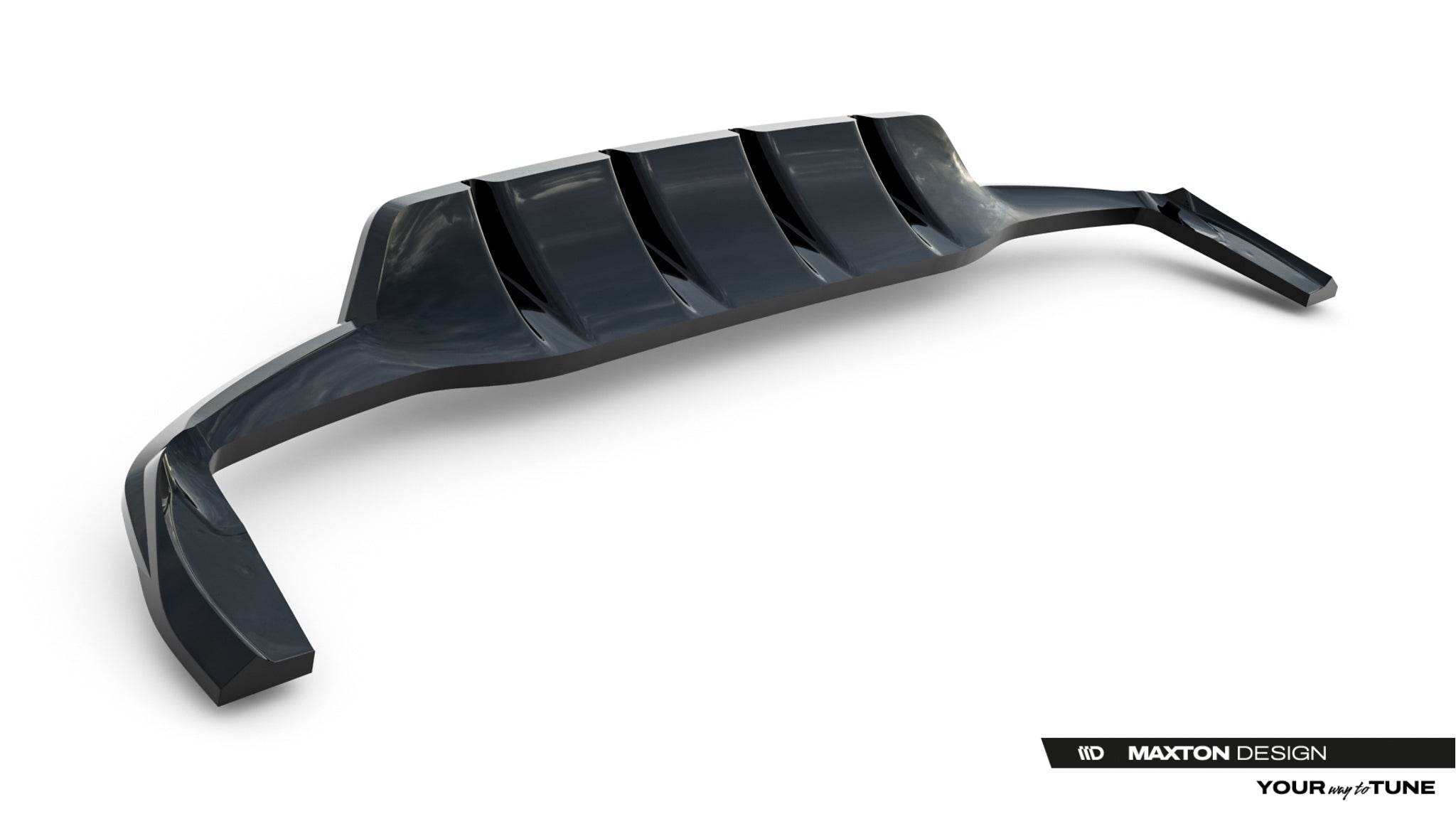 Maxton Design Street+ Mittlerer Diffusor RACE passend für Mercedes-Benz GLA 45 AMG X156 Facelift schwarz Hochglanz