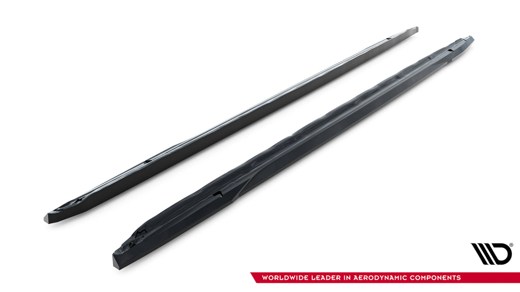 Maxton Design Street+ Seitenschweller Leisten passend für Audi A5 S-Line / S5 Limousine / Avant B10 schwarz Hochglanz