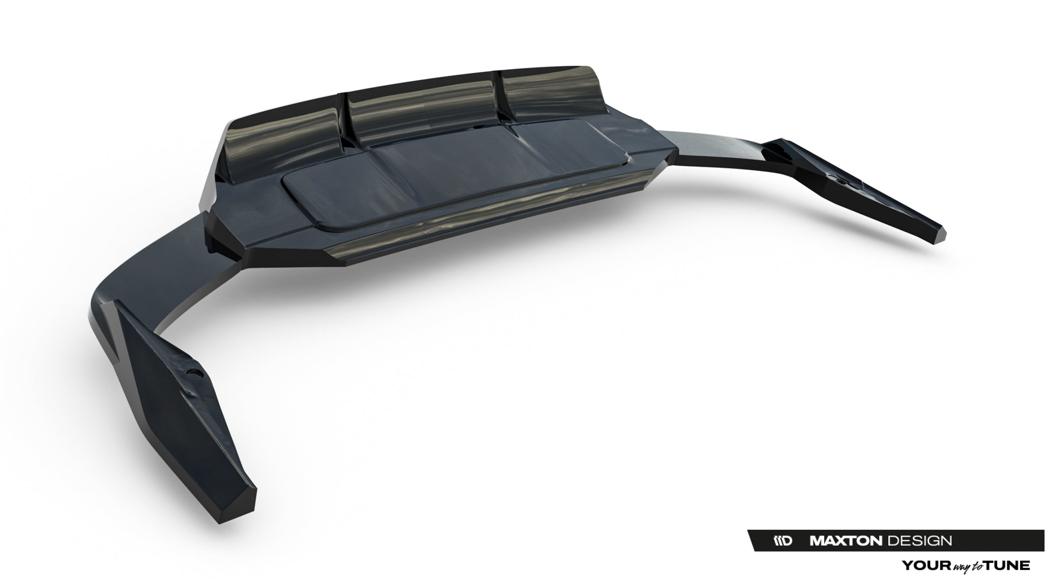 Maxton Design Street+ Mittlerer Diffusor RACE passend für Audi SQ7 Mk2 Facelift 2 schwarz Hochglanz