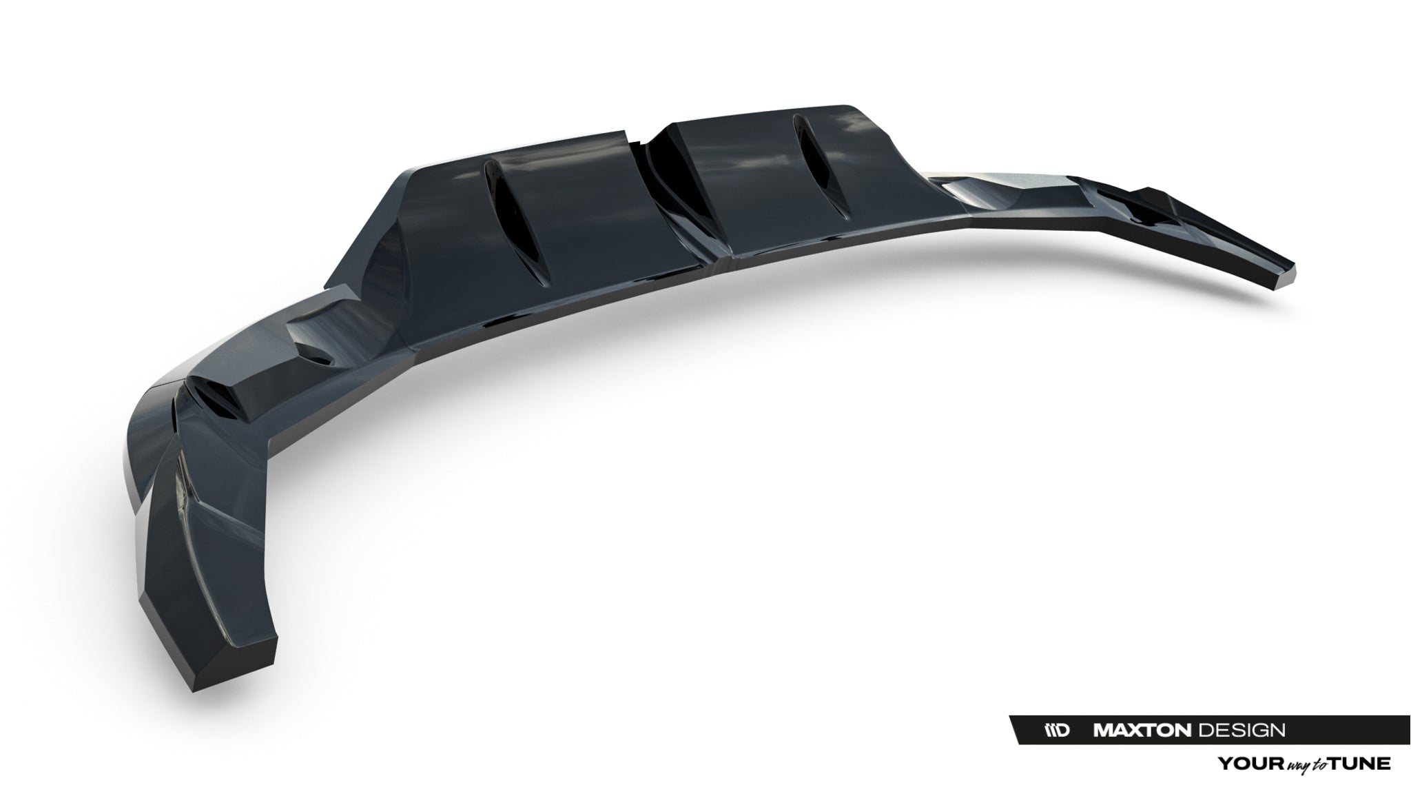Maxton Design Street+ Mittlerer Diffusor RACE V.2 passend für Audi RS3 Sportback 8Y Facelift schwarz Hochglanz