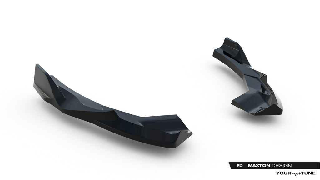 Maxton Design Heck Ansatz Flaps Diffusor V.2 passend für Audi RS3 Sportback 8Y Facelift schwarz Hochglanz