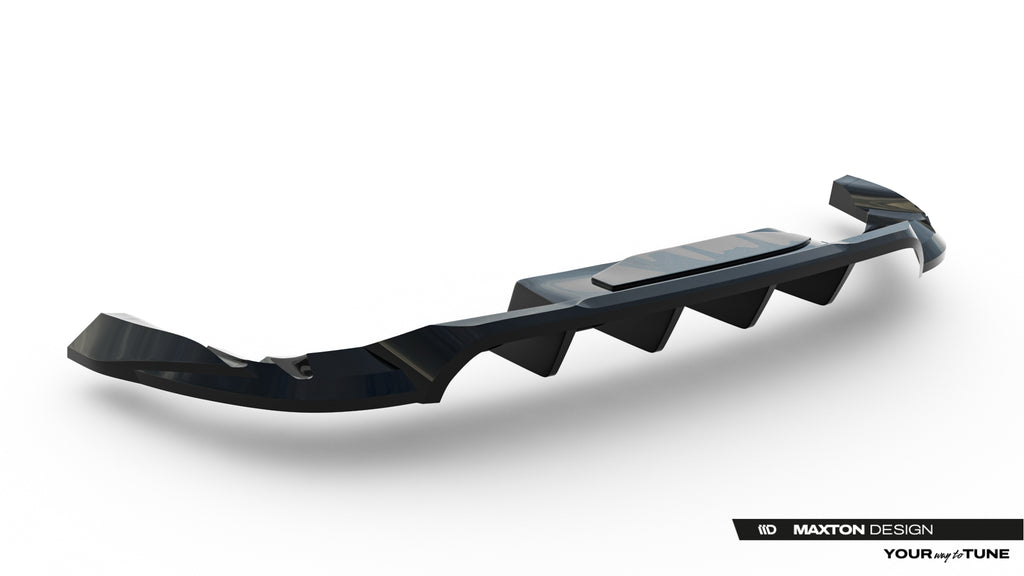 Maxton Design Street+ Mittlerer Diffusor RACE passend für Porsche Macan EV Mk1 schwarz Hochglanz