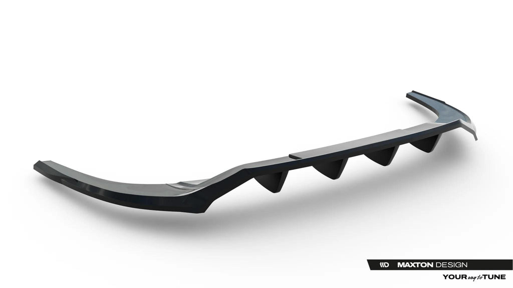 Maxton Design Street+ Mittlerer Diffusor Race Passend für Audi A3 Limousine 8Y Facelift Schwarz Hochglanz