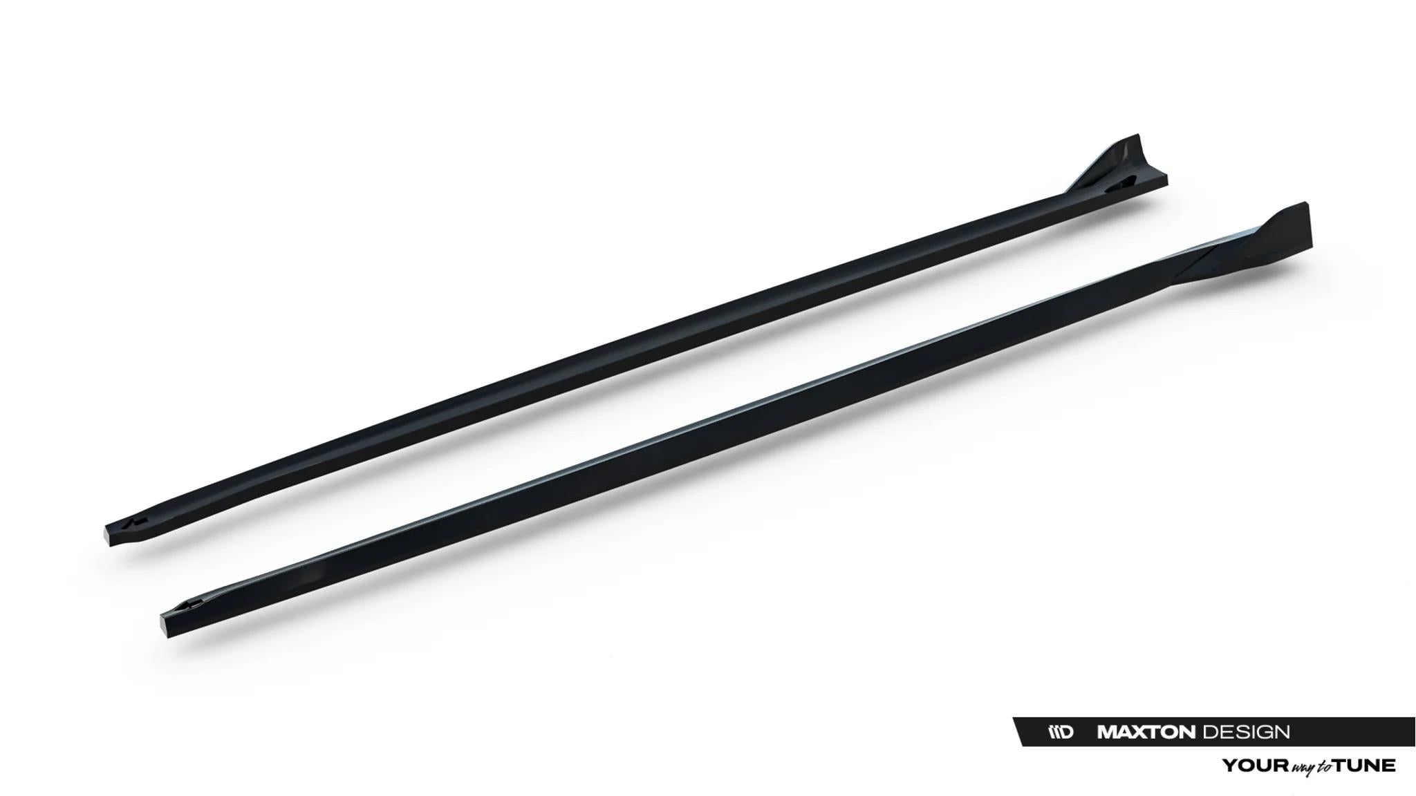 Maxton Design Street+ Seitenschweller Leisten Passend für Porsche Panamera 4 / 4S E-Hybrid / 4 E-Hybrid 972 Schwarz Hochglanz