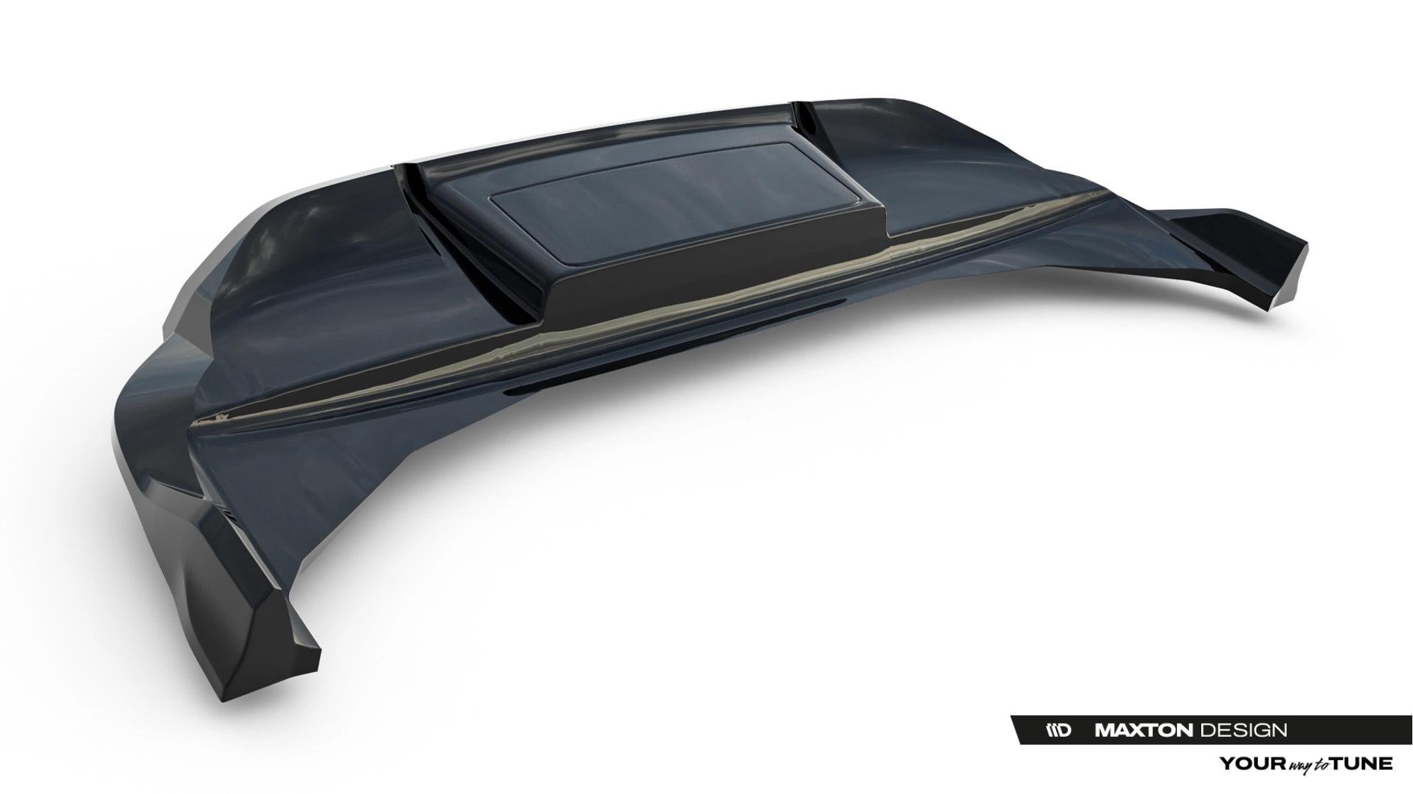 Maxton Design Street+ Mittlerer Diffusor RACE passend für Audi Q6 e-tron S-Line / SQ6 e-tron SUV / Sportback Mk1 schwarz Hochglanz