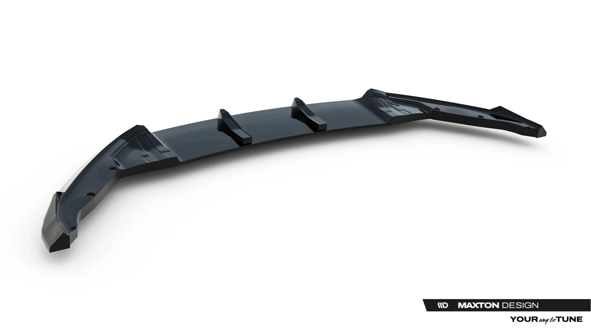 Maxton Design Street+ Spoilerlippe Front Ansatz Passend für Skoda Scala Mk1 Facelift Schwarz Hochglanz