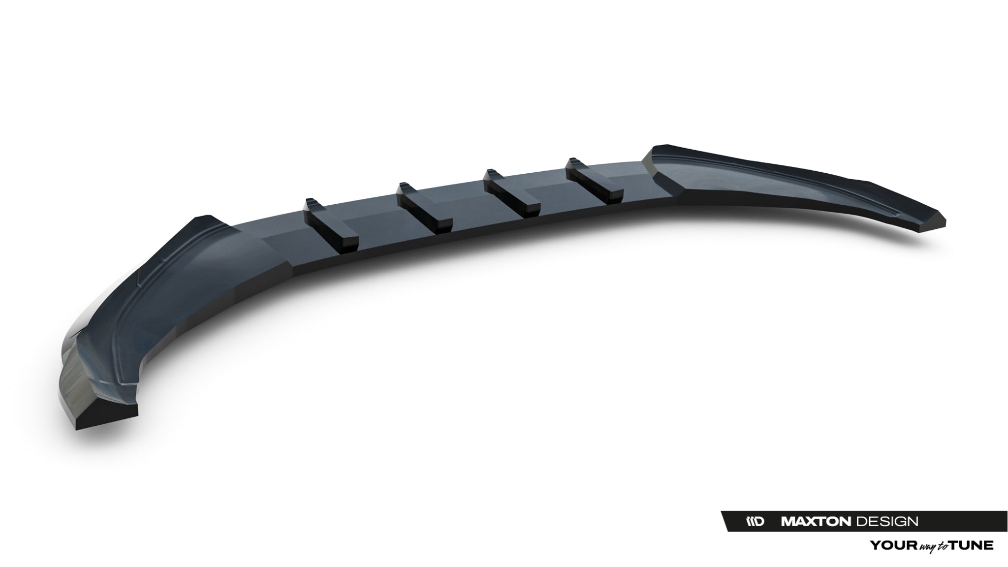 Maxton Design Street+ Spoilerlippe Front Ansatz V.1 passend für VW Tiguan R-Line Mk3 schwarz Hochglanz