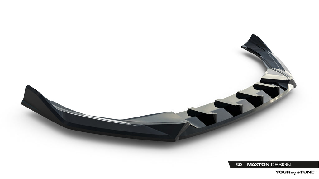 Maxton Design Street+ Spoilerlippe Front Ansatz V.2 passend für Skoda Superb Sportline Mk4 schwarz Hochglanz