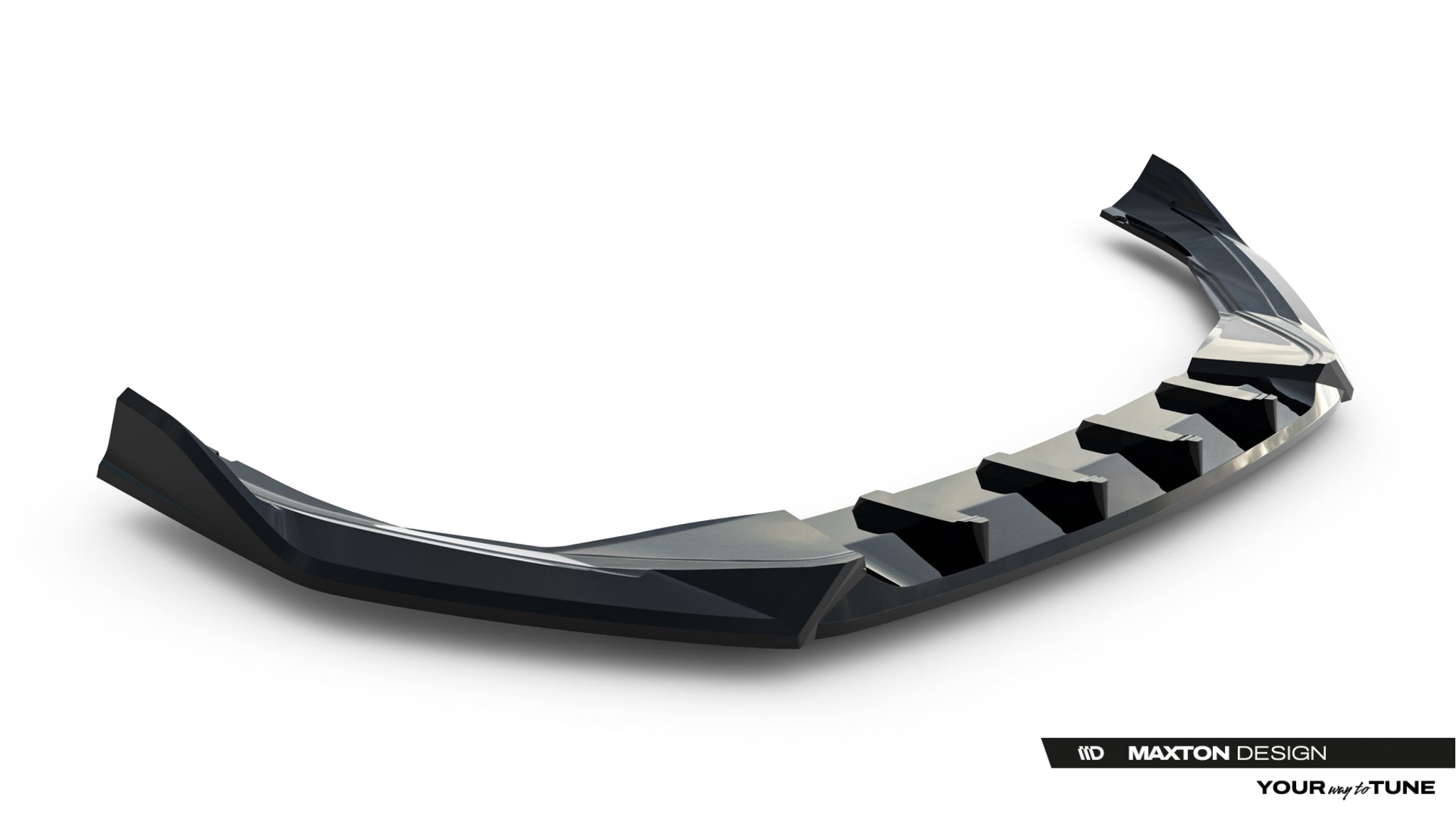 Maxton Design Street+ Spoilerlippe Front Ansatz V.2 passend für Skoda Superb Sportline Mk4 schwarz Hochglanz