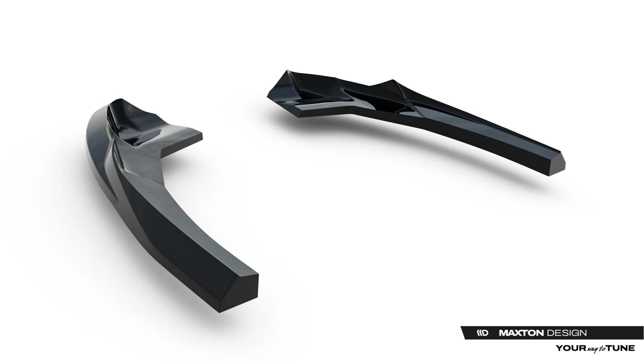 Maxton Design Heck Ansatz Flaps Diffusor V.1 passend für Audi RS3 Limousine 8Y Facelift schwarz Hochglanz