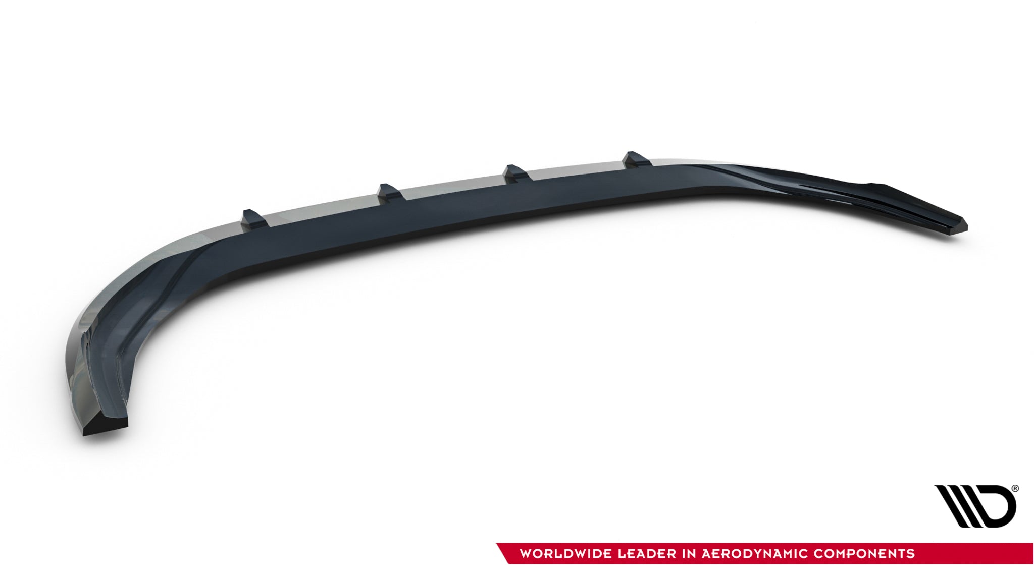 Maxton Design Street+ Spoilerlippe Front Ansatz V.2 passend für VW Golf R Variant Mk8 Facelift schwarz Hochglanz