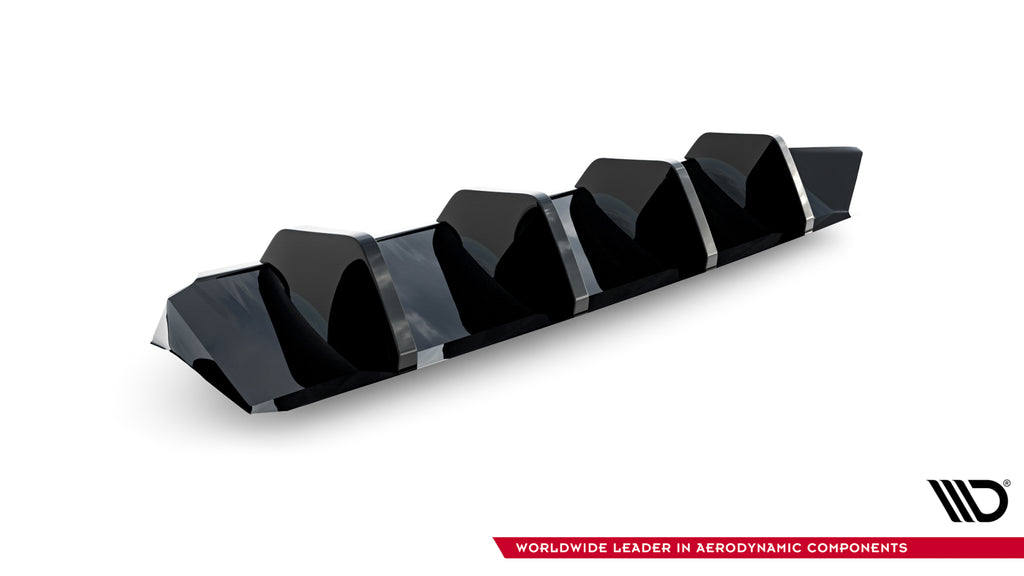 Maxton Design Diffusor Heck Ansatz passend für Skoda Superb Sportline Mk4 schwarz Hochglanz