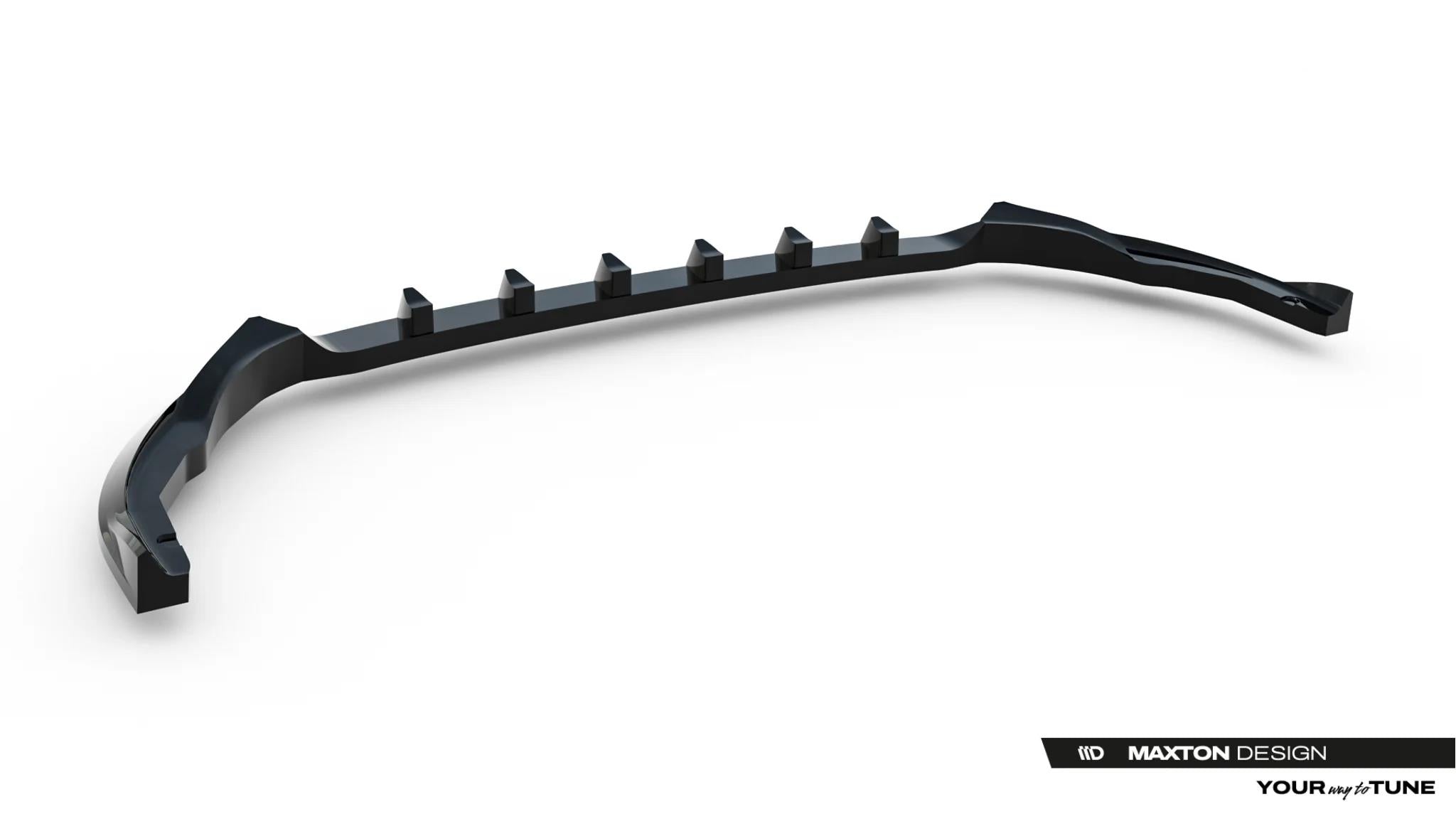 Maxton Design Street+ Spoilerlippe Front Ansatz V.1 passend für VW Transporter T7 schwarz Hochglanz