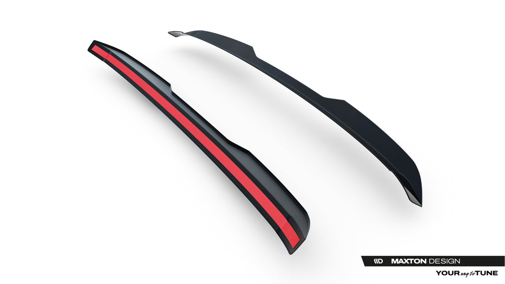 Maxton Design Niedriger Spoiler CAP passend für Porsche Macan EV Mk1 schwarz Hochglanz