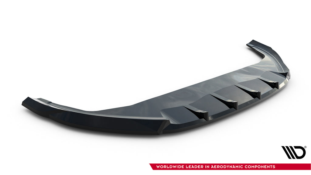 Maxton Design Street+ Spoilerlippe Front Ansatz V.1 passend für VW Tiguan Mk3 schwarz Hochglanz