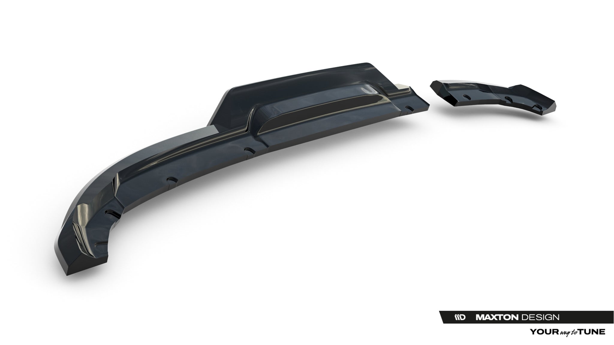 Maxton Design Street+ Mittlerer Diffusor RACE passend für Renault Clio Mk5 Facelift schwarz Hochglanz