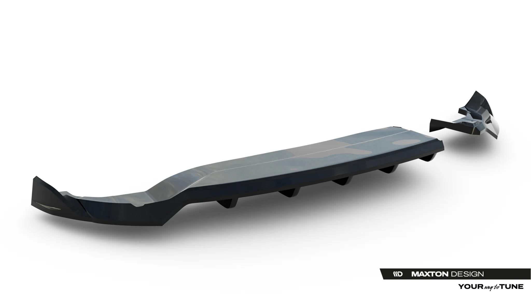 Maxton Design Street+ Mittlerer Diffusor Race Passend für Alfa Romeo Junior Mk1 Schwarz Hochglanz