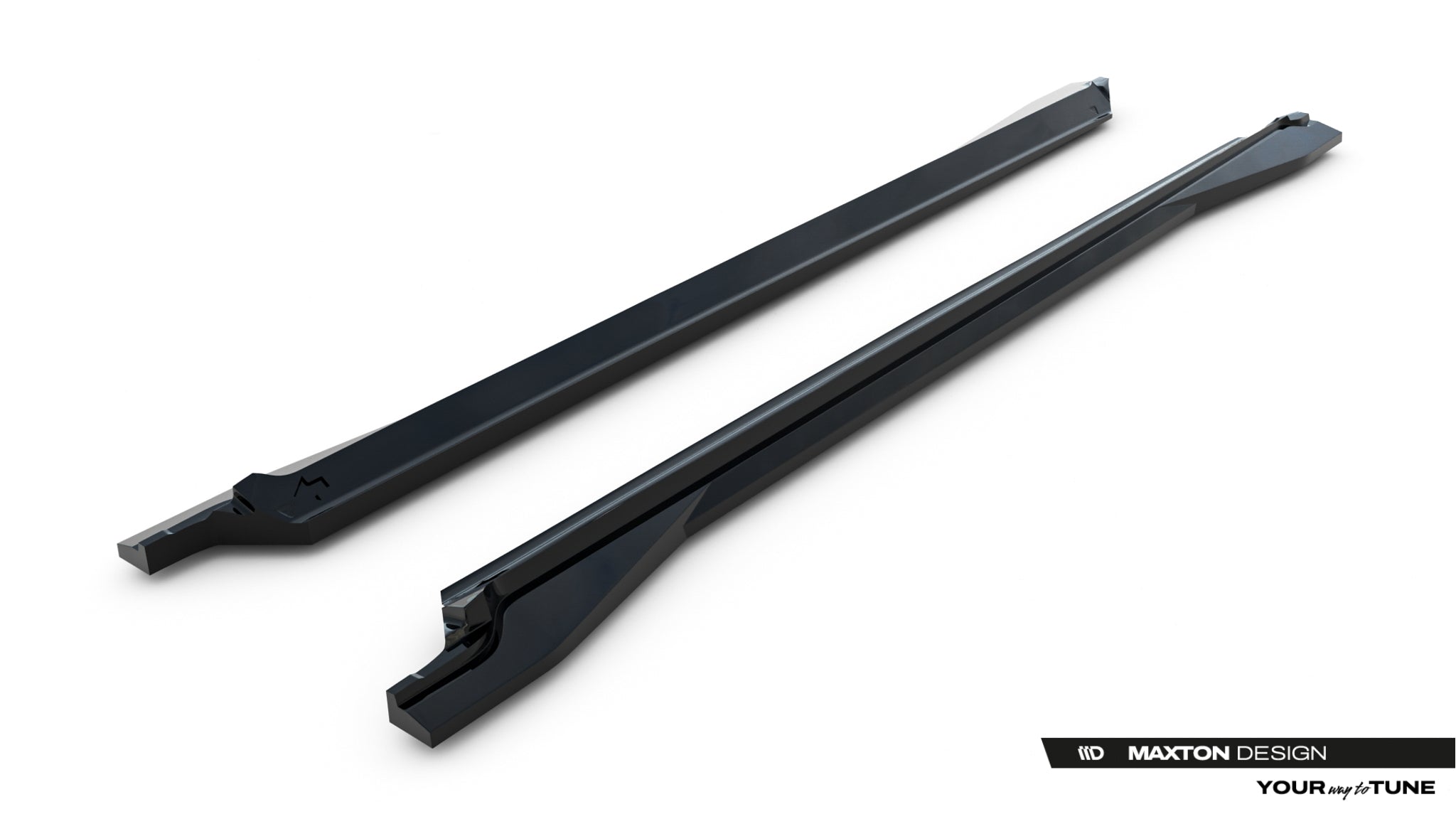 Maxton Design Street+ Seitenschweller Leisten passend für VW Touareg R-Line Mk3 Facelift schwarz Hochglanz