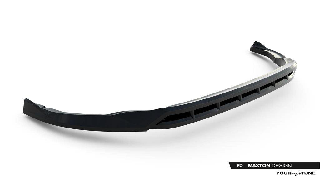 Maxton Design Street+ Spoilerlippe Front Ansatz V.2 passend für VW Transporter T7 schwarz Hochglanz