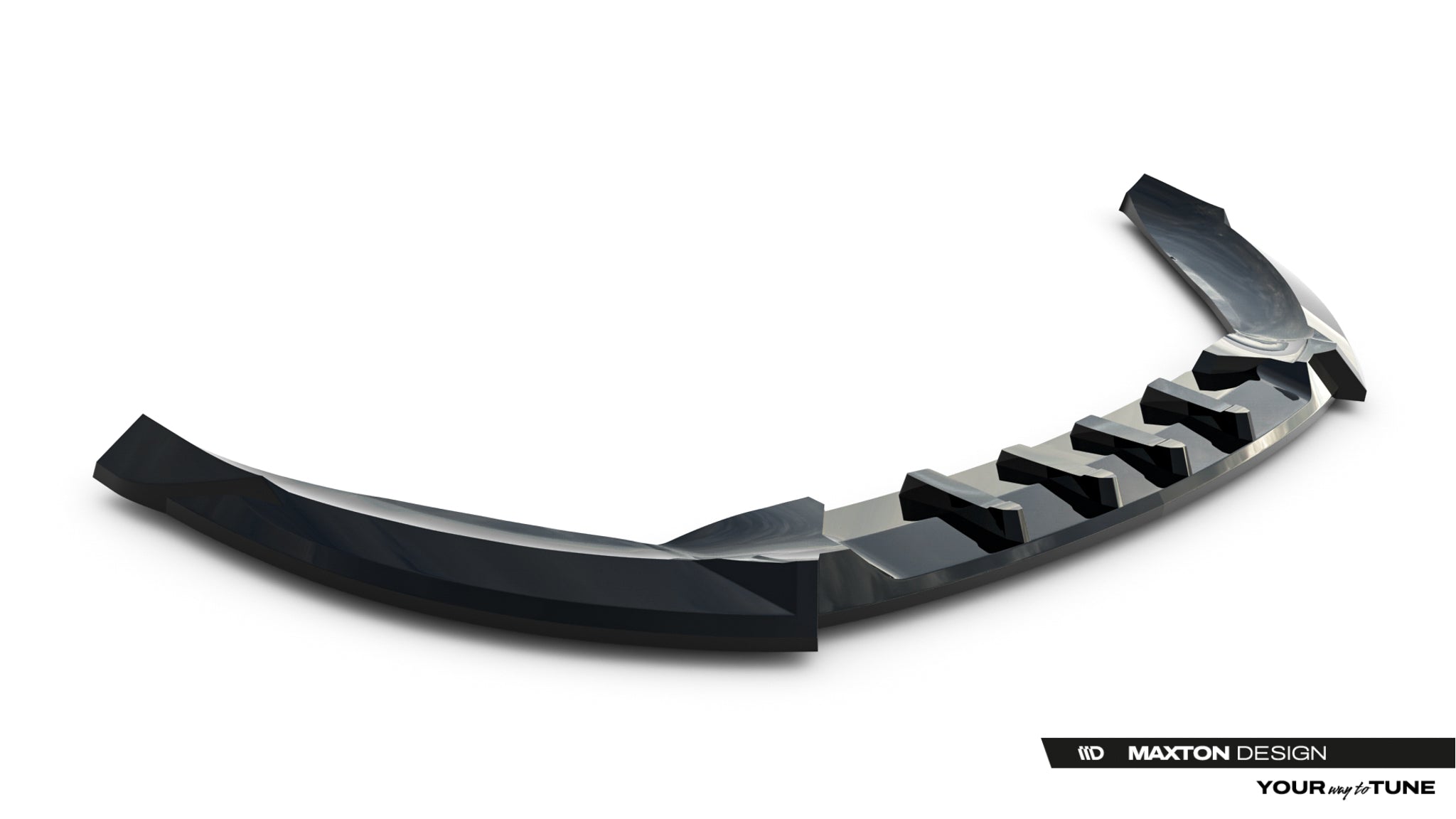 Maxton Design Street+ Spoilerlippe Front Ansatz passend für Mercedes-Benz GLA 45 AMG X156 Facelift schwarz Hochglanz
