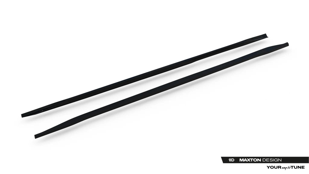 Maxton Design Street+ Seitenschweller Leisten Passend für Audi A8 S-Line Long D5 / D5 Facelift Schwarz Hochglanz