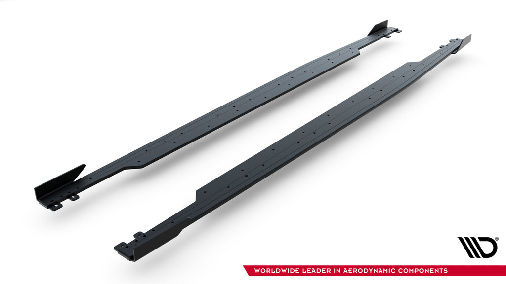 Maxton Design Street Pro Street+ Seitenschweller Leisten + Flaps passend für Audi RS3 Sportback 8Y Facelift schwarz Hochglanz
