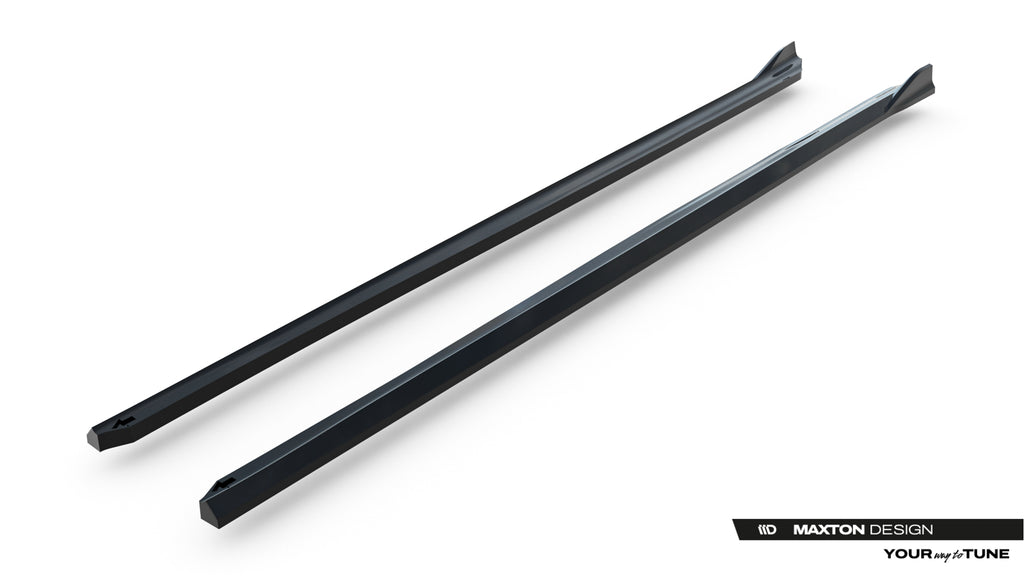 Maxton Design Street+ Seitenschweller Leisten passend für BMW 3er Sportline Limousine / Touring F30 / F31 schwarz Hochglanz