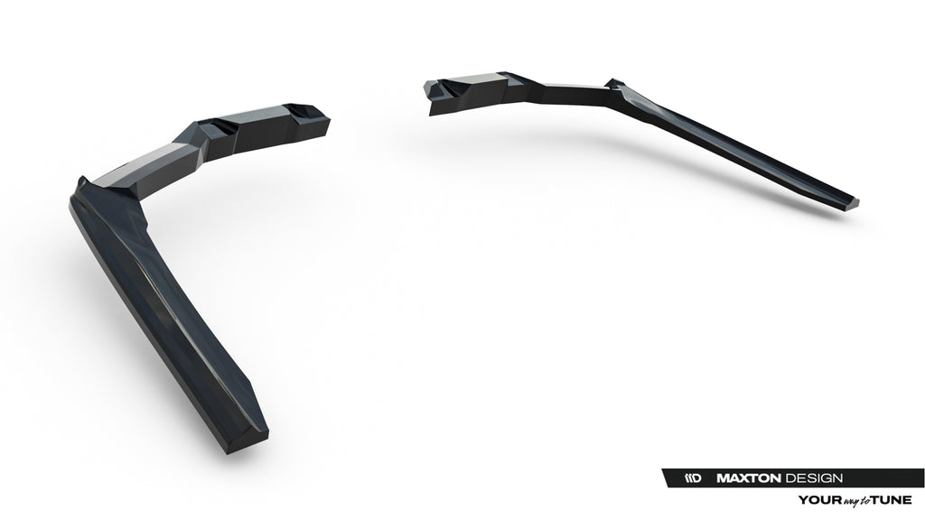 Maxton Design Heck Ansatz Flaps Diffusor V.2 passend für BMW 5er / i5 M-Paket Limousine / Touring G60 / G61 schwarz Hochglanz