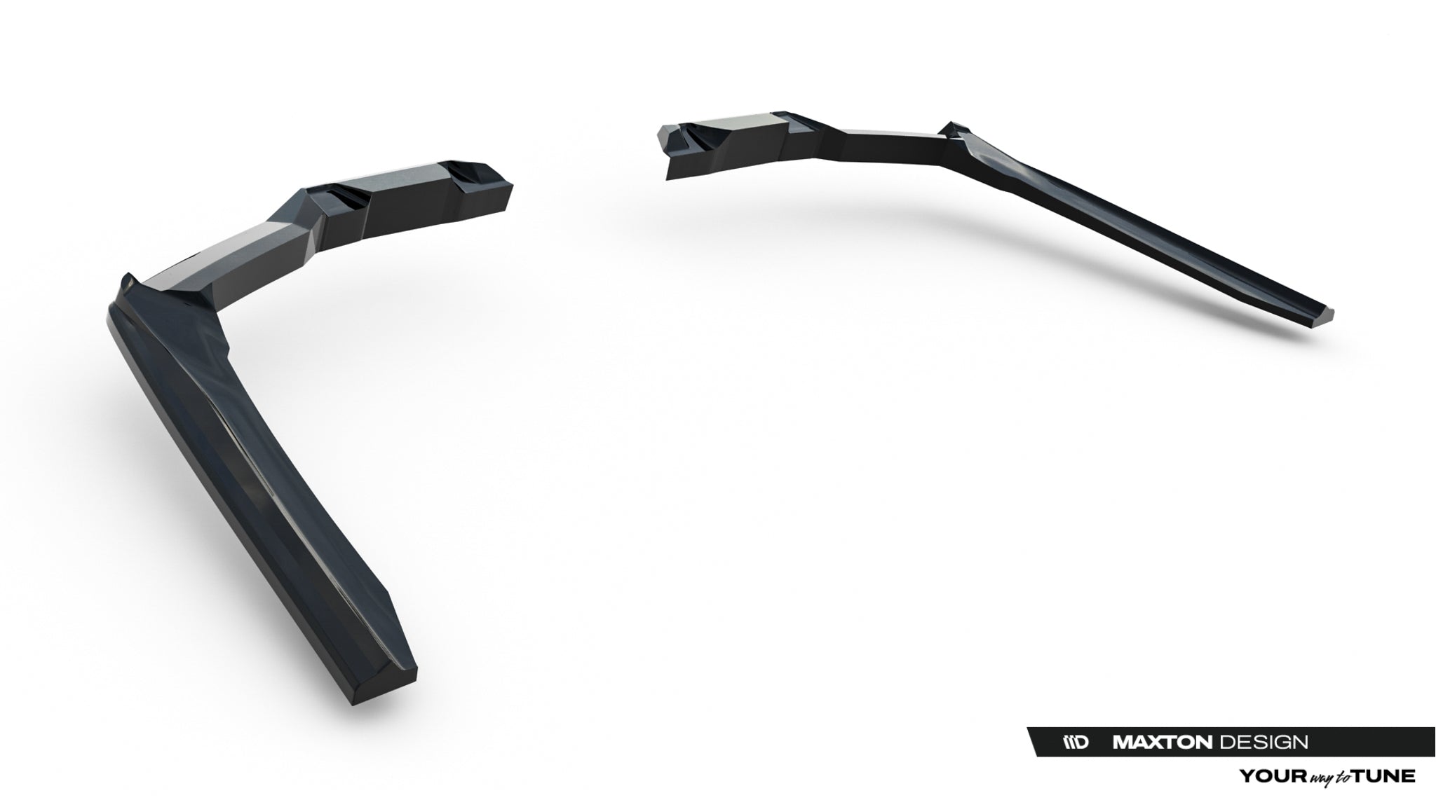 Maxton Design Heck Ansatz Flaps Diffusor V.2 passend für BMW 5er / i5 M-Paket Limousine / Touring G60 / G61 schwarz Hochglanz