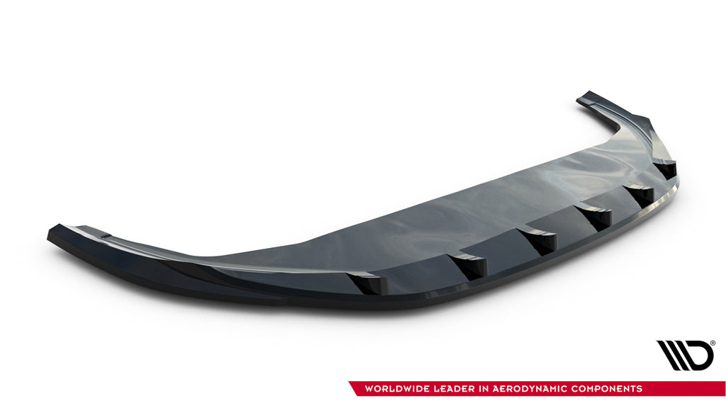 Maxton Design Street+ Spoilerlippe Front Ansatz V.2 passend für VW Tiguan Mk3 schwarz Hochglanz