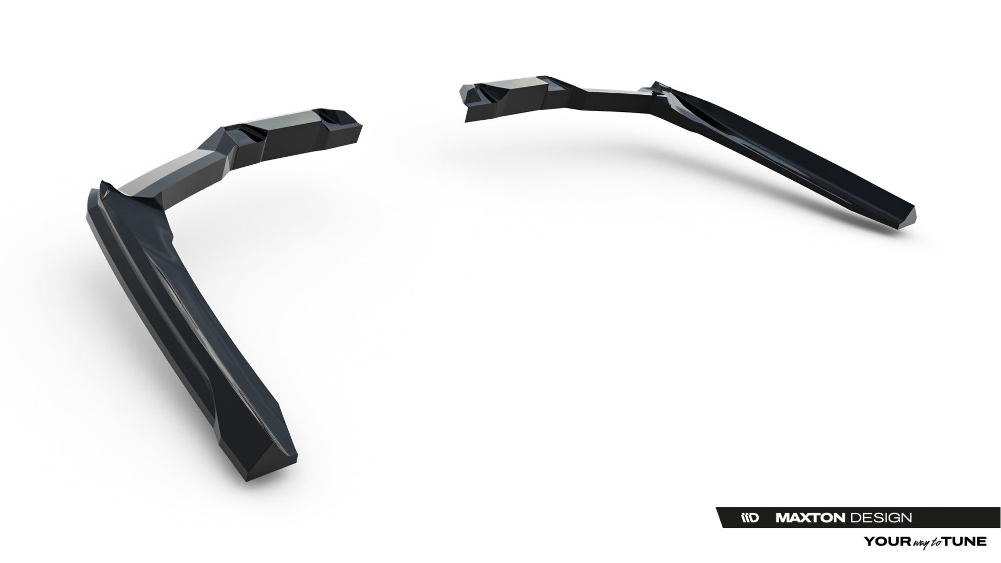 Maxton Design Heck Ansatz Flaps Diffusor V.1 passend für BMW 5er / i5 M-Paket Limousine / Touring G60 / G61 schwarz Hochglanz