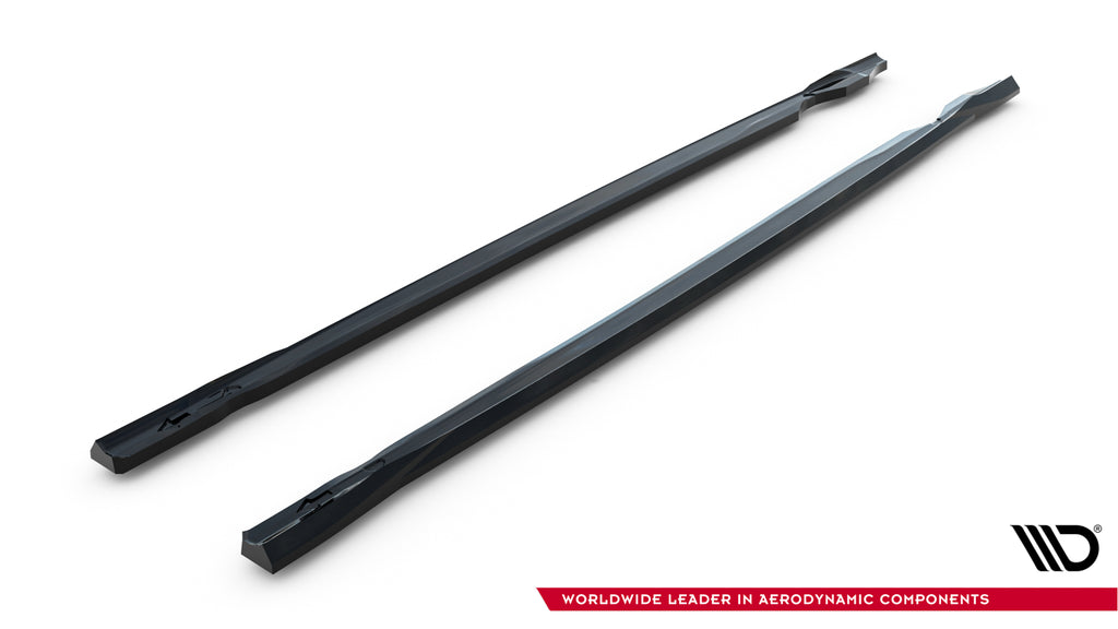 Maxton Design Street+ Seitenschweller Leisten passend für V.5 VW Golf R Hatchback Mk8 / Mk8 Facelift schwarz Hochglanz